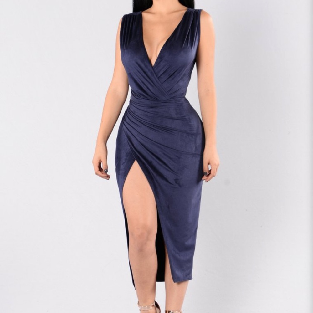 Nature Made Dress - Navy